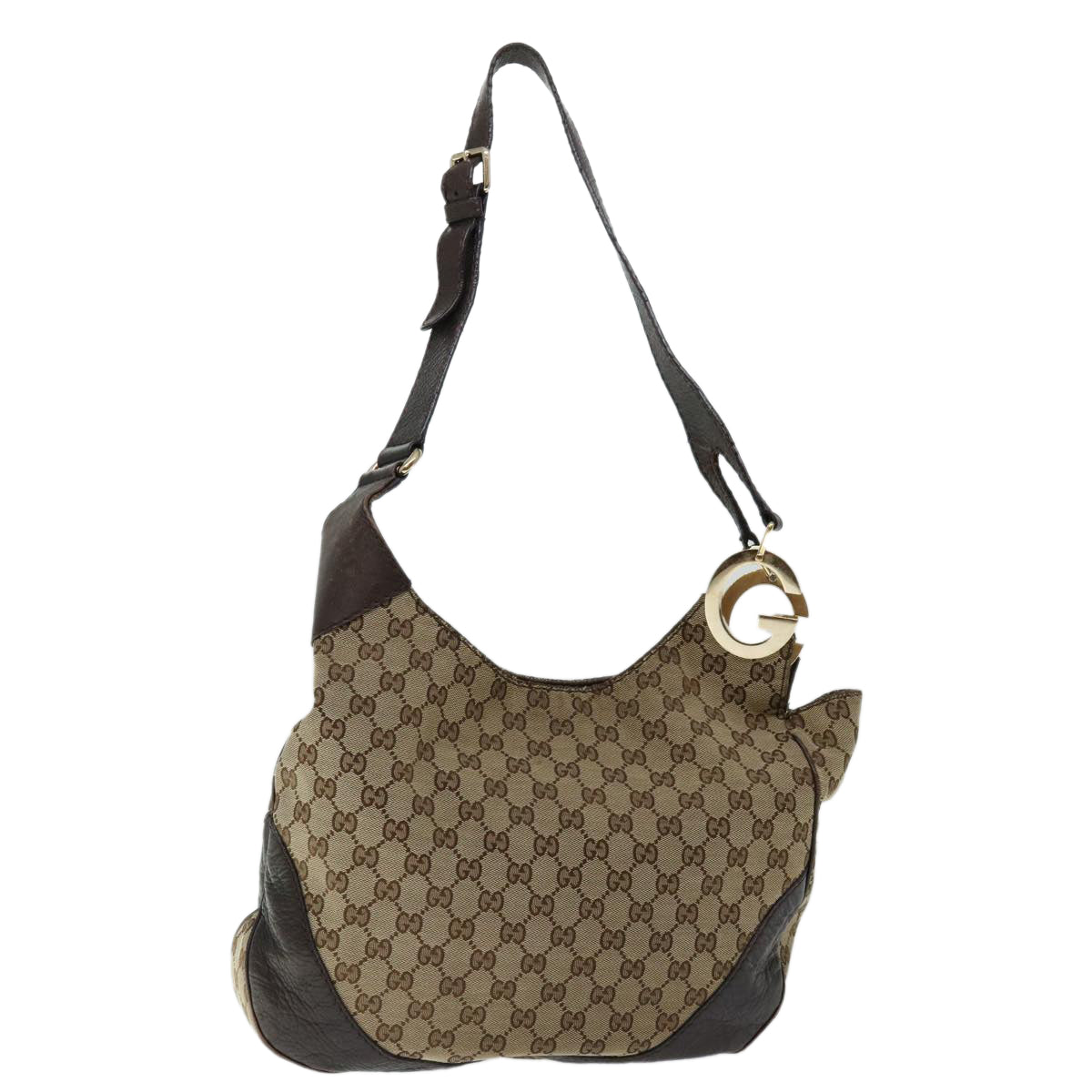 GUCCI GG Canvas Shoulder Bag Beige 203503 Auth ep3446