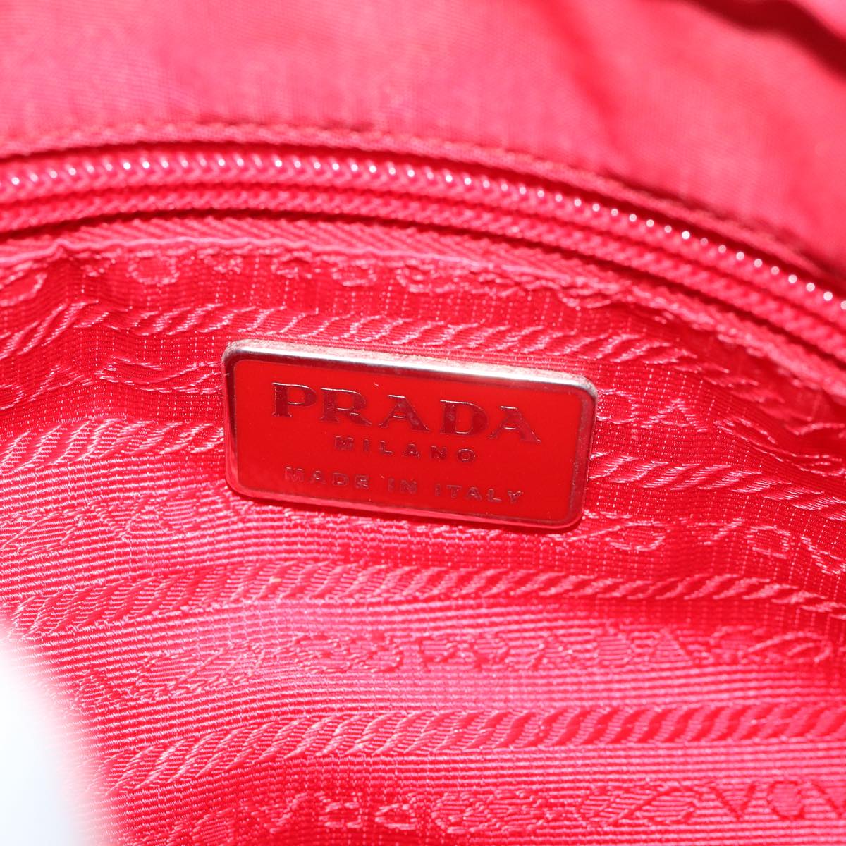 PRADA Hand Bag Nylon Red Auth ep3447