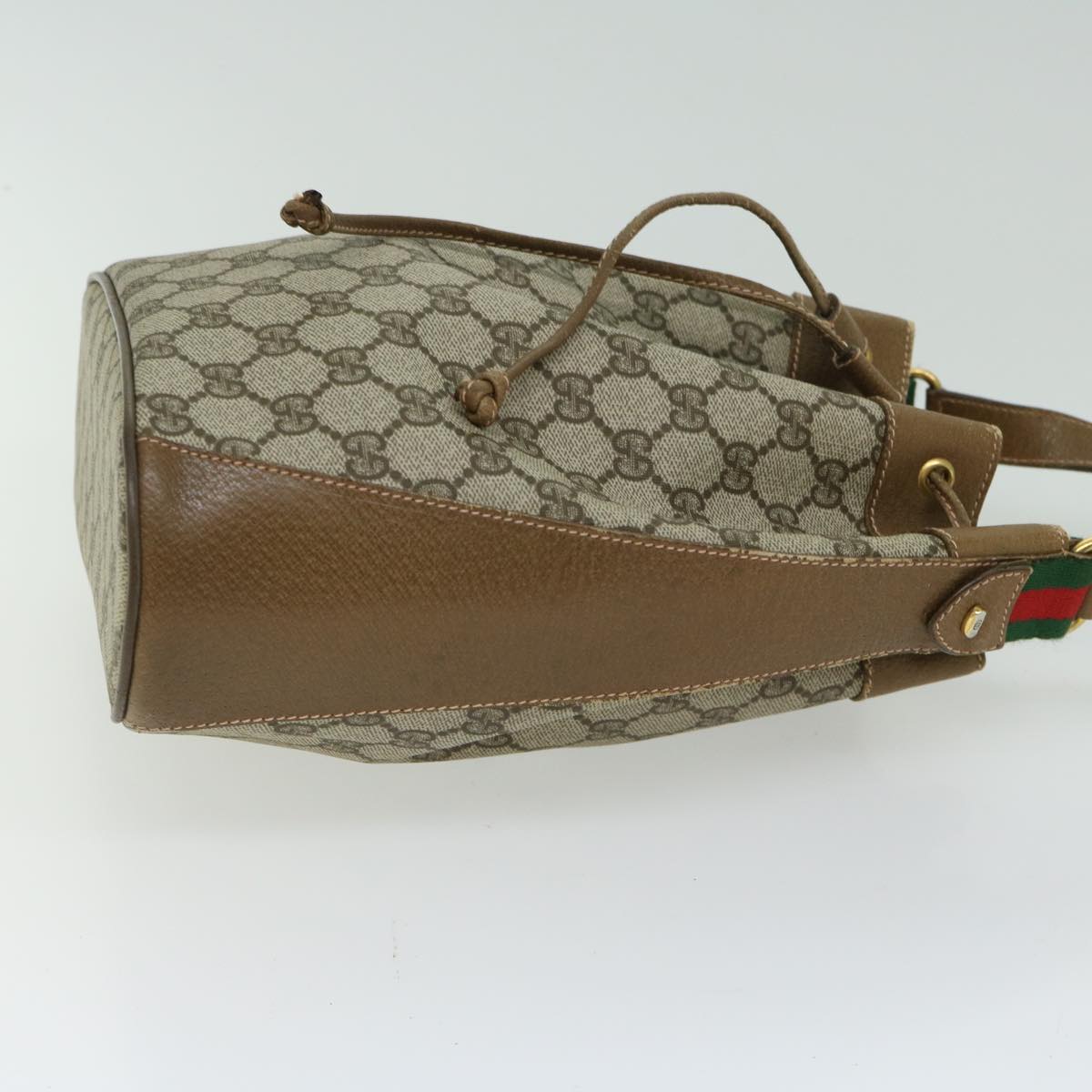 GUCCI GG Supreme Web Sherry Line Shoulder Bag PVC Beige 41 02 034 Auth ep3452