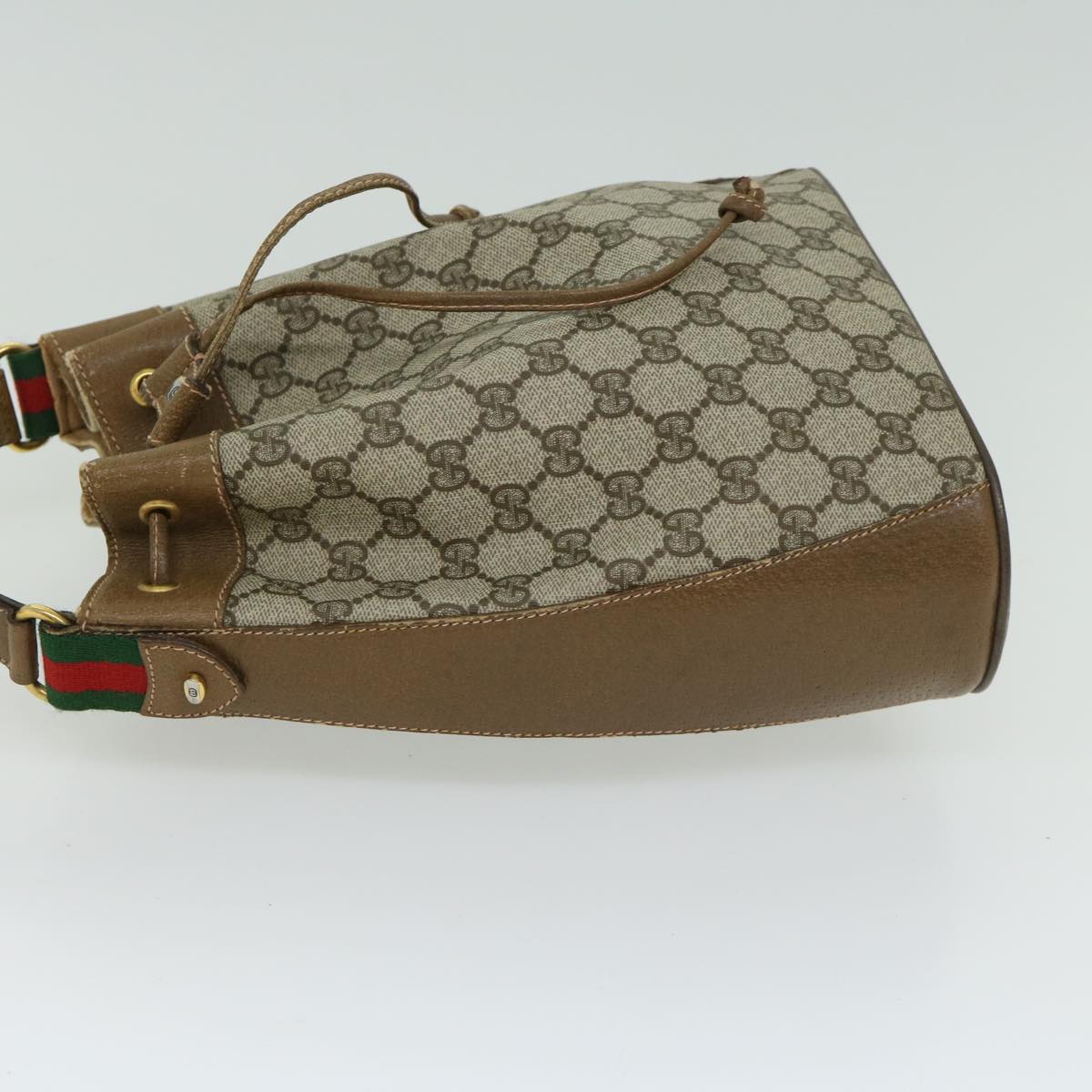 GUCCI GG Supreme Web Sherry Line Shoulder Bag PVC Beige 41 02 034 Auth ep3452