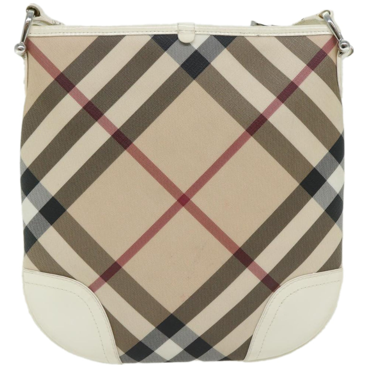 BURBERRY Nova Check Shoulder Bag Coated Canvas Beige Auth ep3454 - 0