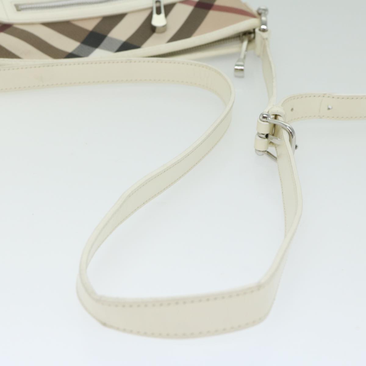 BURBERRY Nova Check Shoulder Bag Coated Canvas Beige Auth ep3454