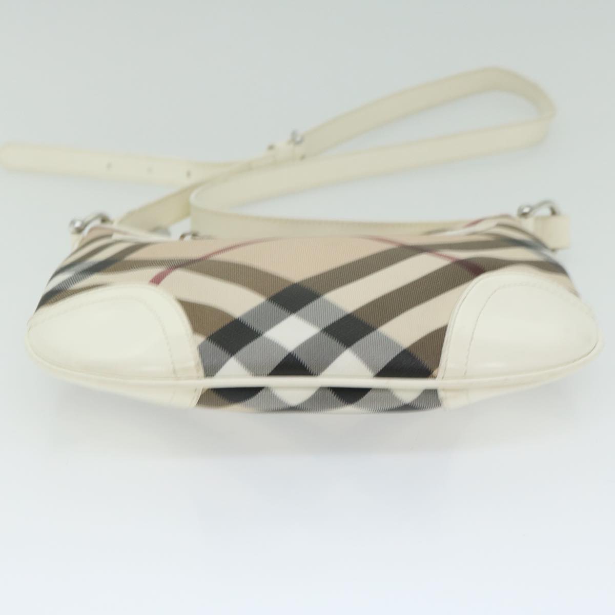 BURBERRY Nova Check Shoulder Bag Coated Canvas Beige Auth ep3454