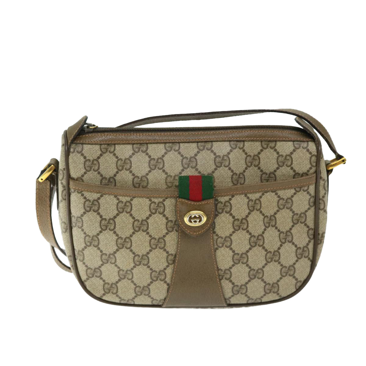 GUCCI GG Supreme Web Sherry Line Shoulder Bag PVC Beige 89 02 032 Auth ep3457 - 0