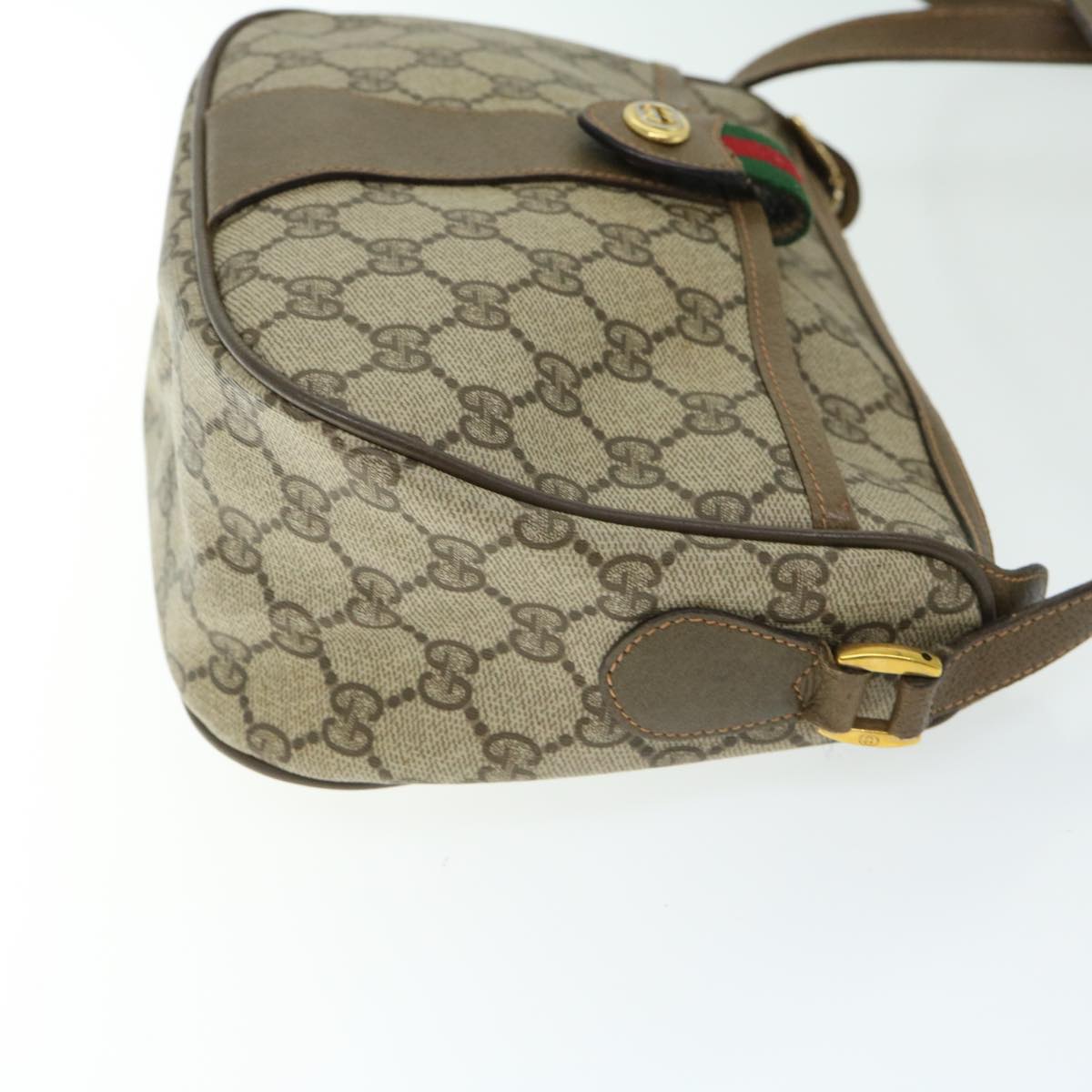 GUCCI GG Supreme Web Sherry Line Shoulder Bag PVC Beige 89 02 032 Auth ep3457