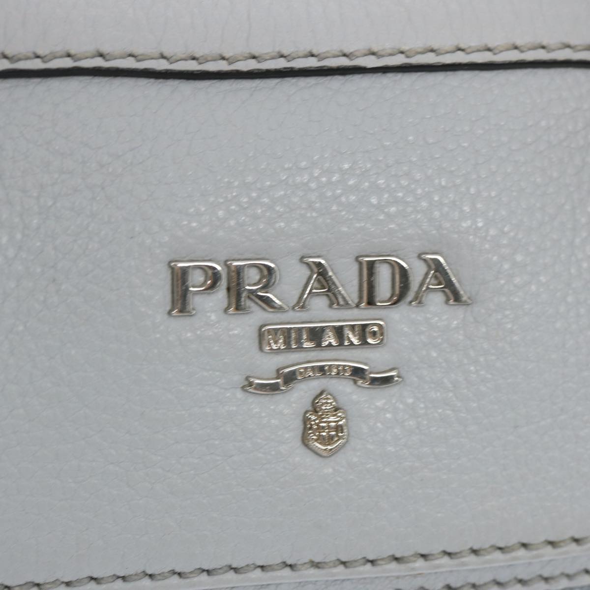 PRADA Hand Bag Leather 2way Gray Auth ep3471