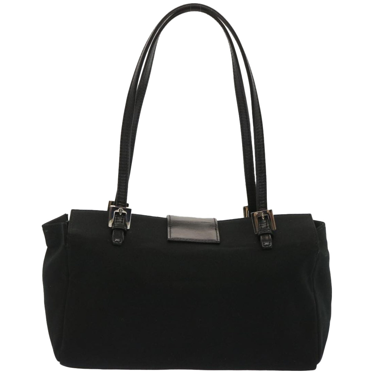 FENDI Mamma Baguette Shoulder Bag Nylon Black Auth ep3486 - 0