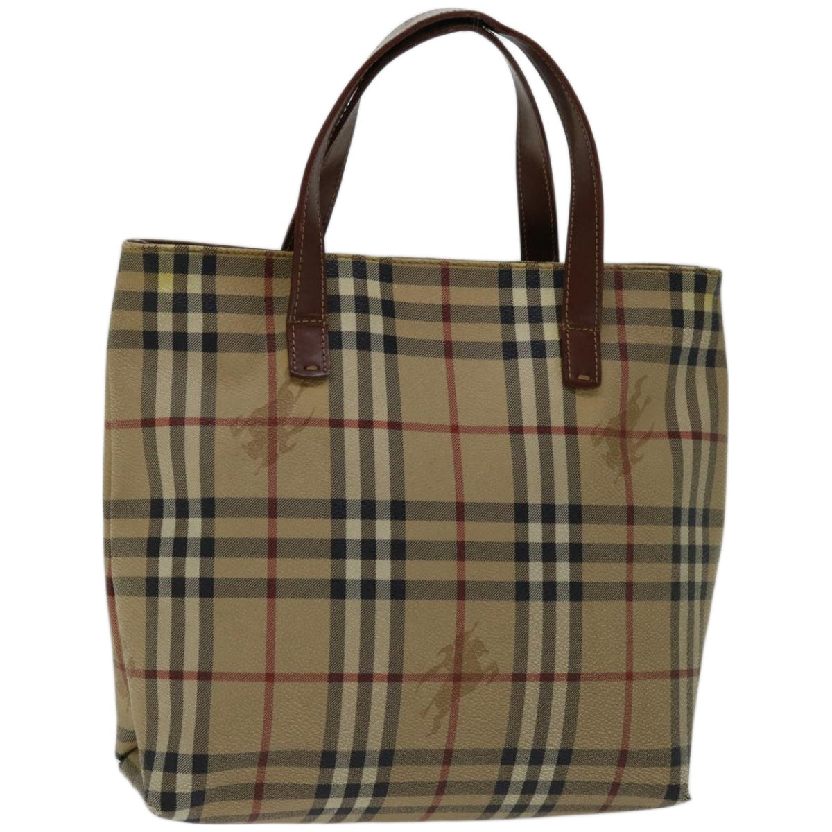 BURBERRY Nova Check Tote Bag PVC Beige Auth ep3494