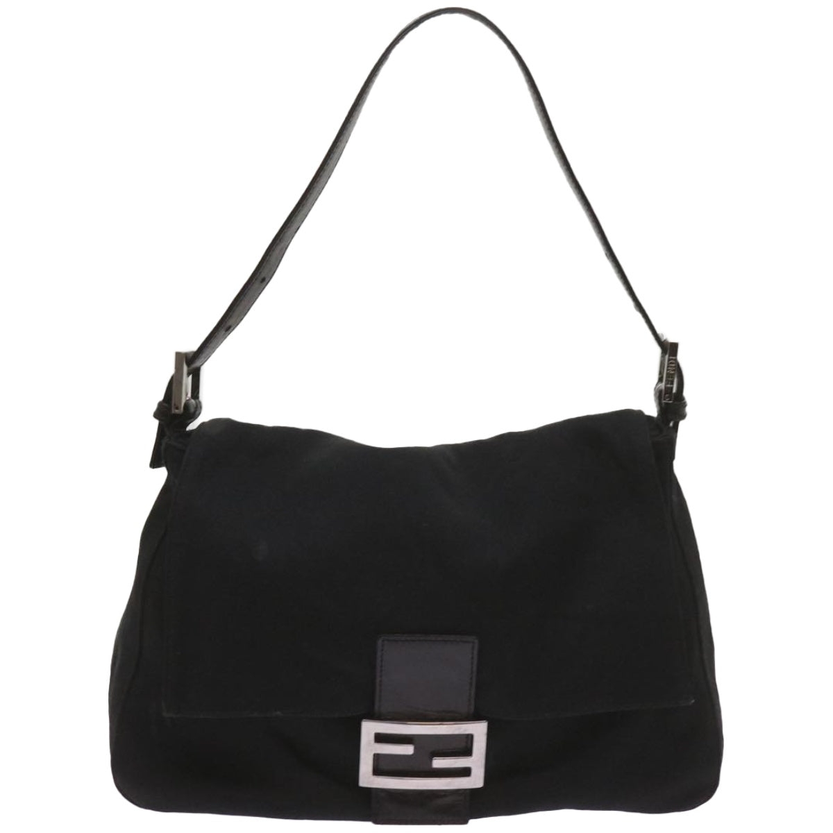 FENDI Mamma Baguette Shoulder Bag Nylon Black 2321 26325 079 Auth ep3515 - 0