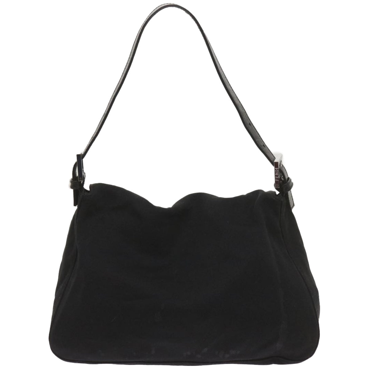 FENDI Mamma Baguette Shoulder Bag Nylon Black 2321 26325 079 Auth ep3515