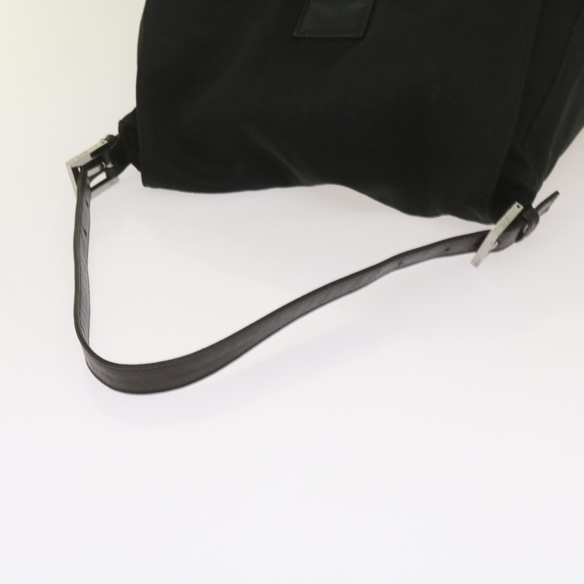 FENDI Mamma Baguette Shoulder Bag Nylon Black 2321 26325 079 Auth ep3515