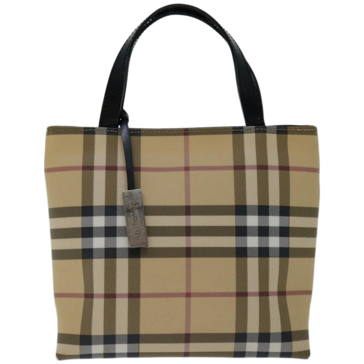 BURBERRY Nova Check Hand Bag Coated Canvas Beige Auth ep3528 - 0