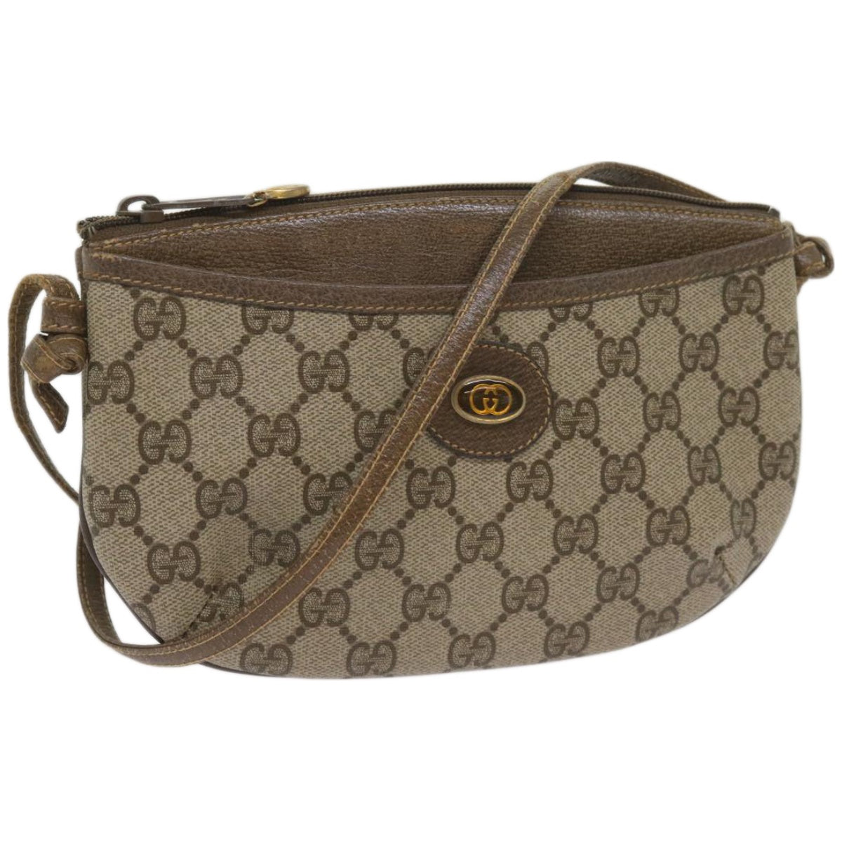 GUCCI GG Supreme Shoulder Bag PVC Beige 904 02 020 Auth ep3531