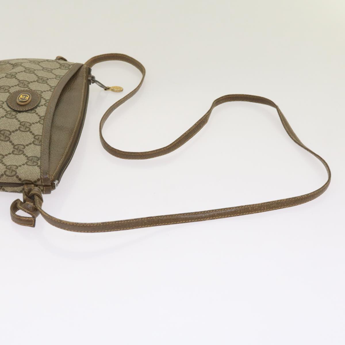 GUCCI GG Supreme Shoulder Bag PVC Beige 904 02 020 Auth ep3531