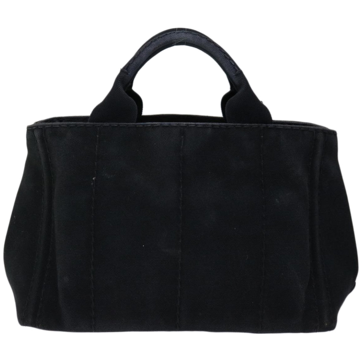 PRADA Canapa PM Hand Bag Canvas Black Auth ep3535
