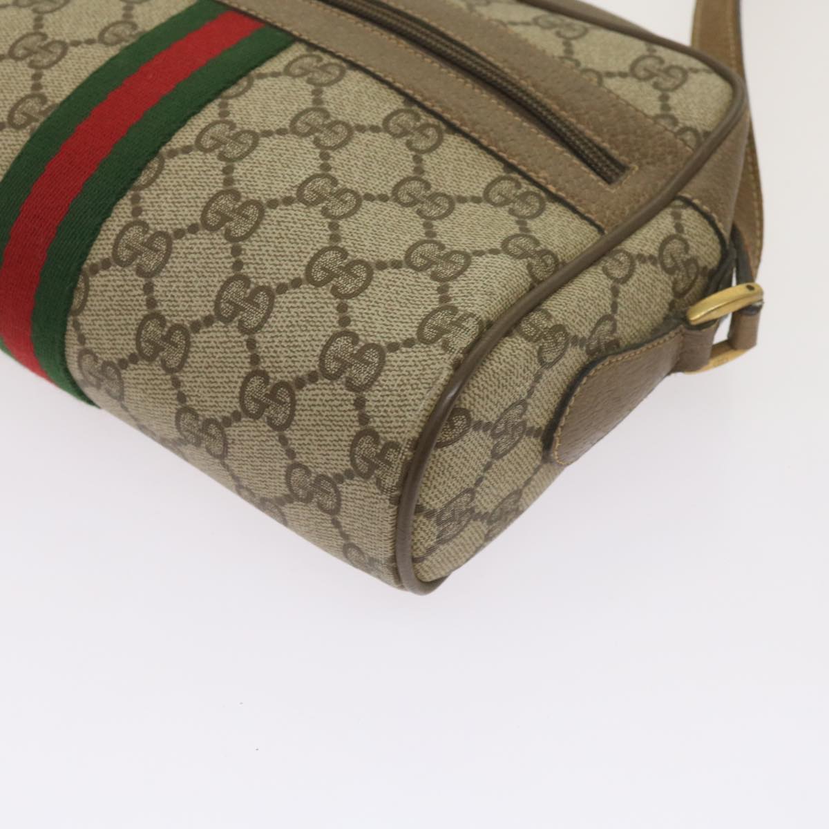 GUCCI GG Supreme Web Sherry Line Shoulder Bag Red Beige 98 02 004 Auth ep3555