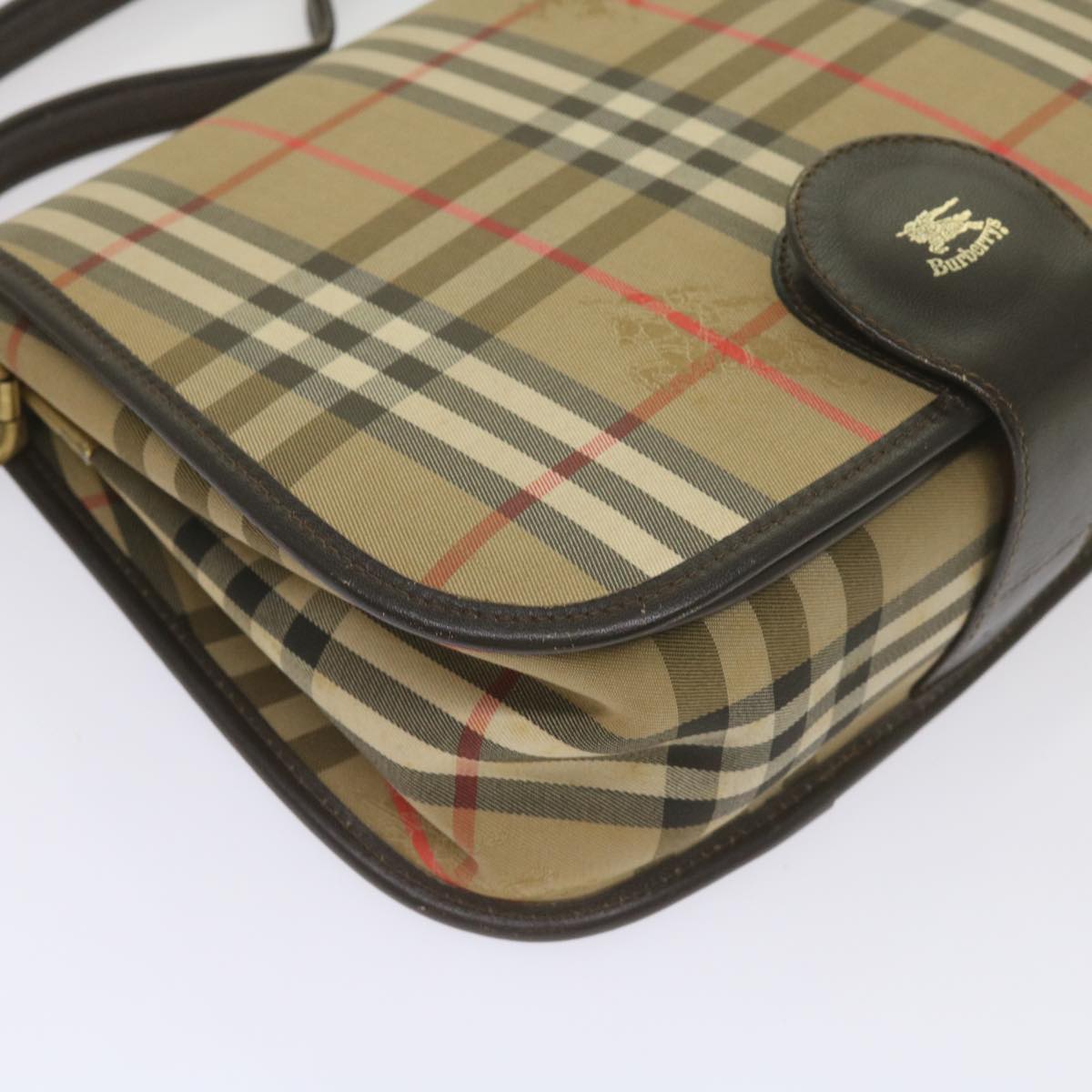 Burberrys Nova Check Shoulder Bag Canvas Beige Auth ep3556