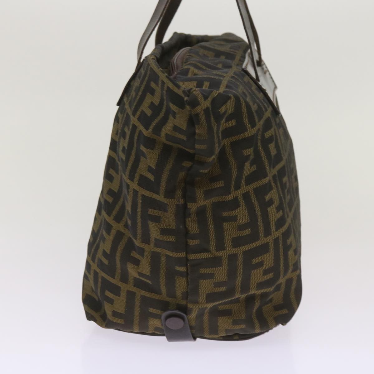 FENDI Zucca Canvas Hand Bag Black Brown Auth ep3561