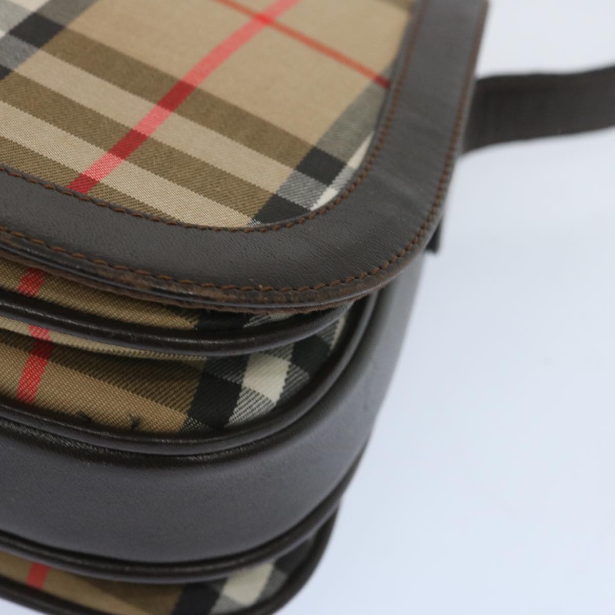 Burberrys Nova Check Shoulder Bag Canvas Beige Auth ep3580