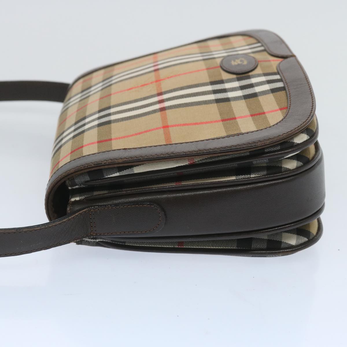 Burberrys Nova Check Shoulder Bag Canvas Beige Auth ep3580