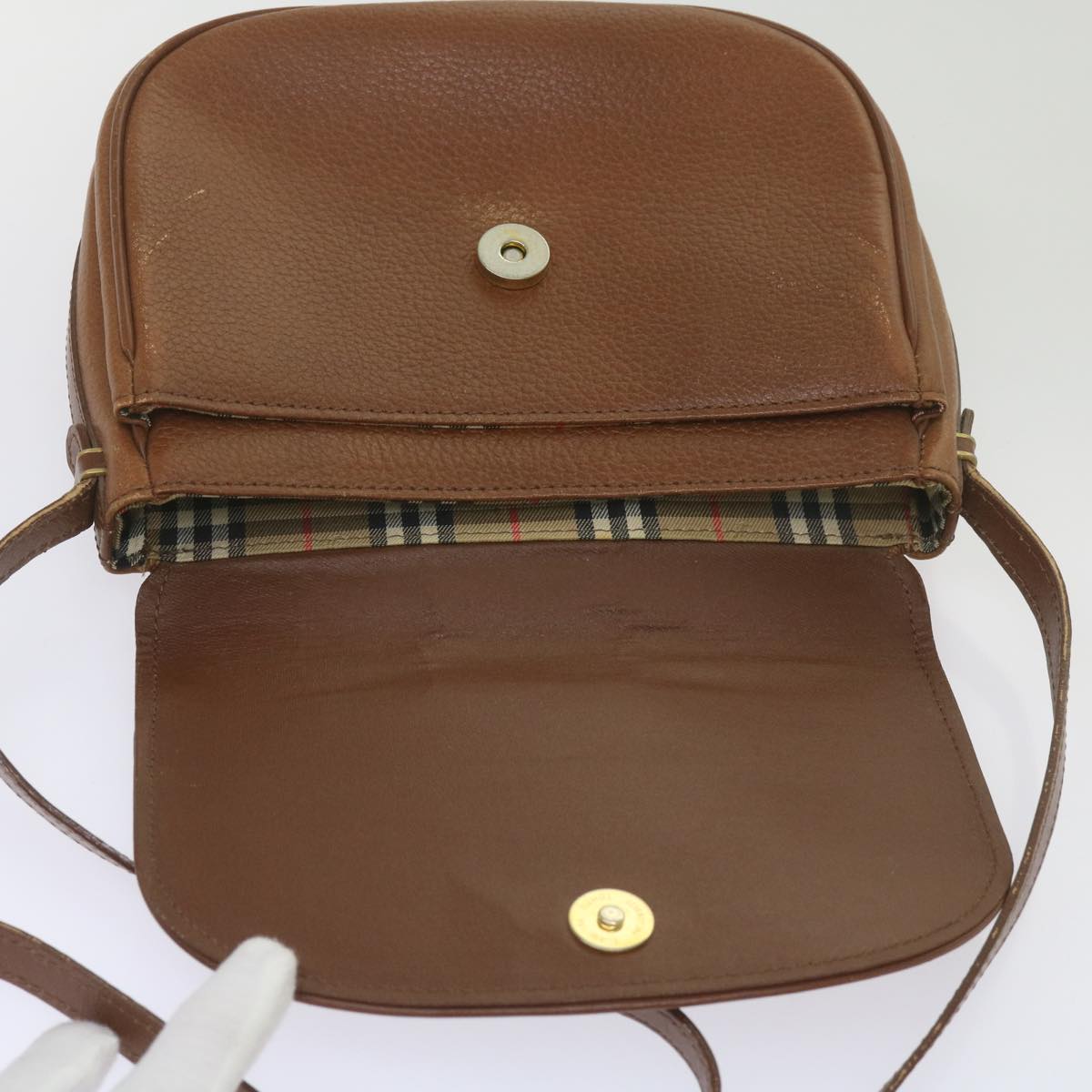 Burberrys Shoulder Bag Leather Brown Auth ep3582