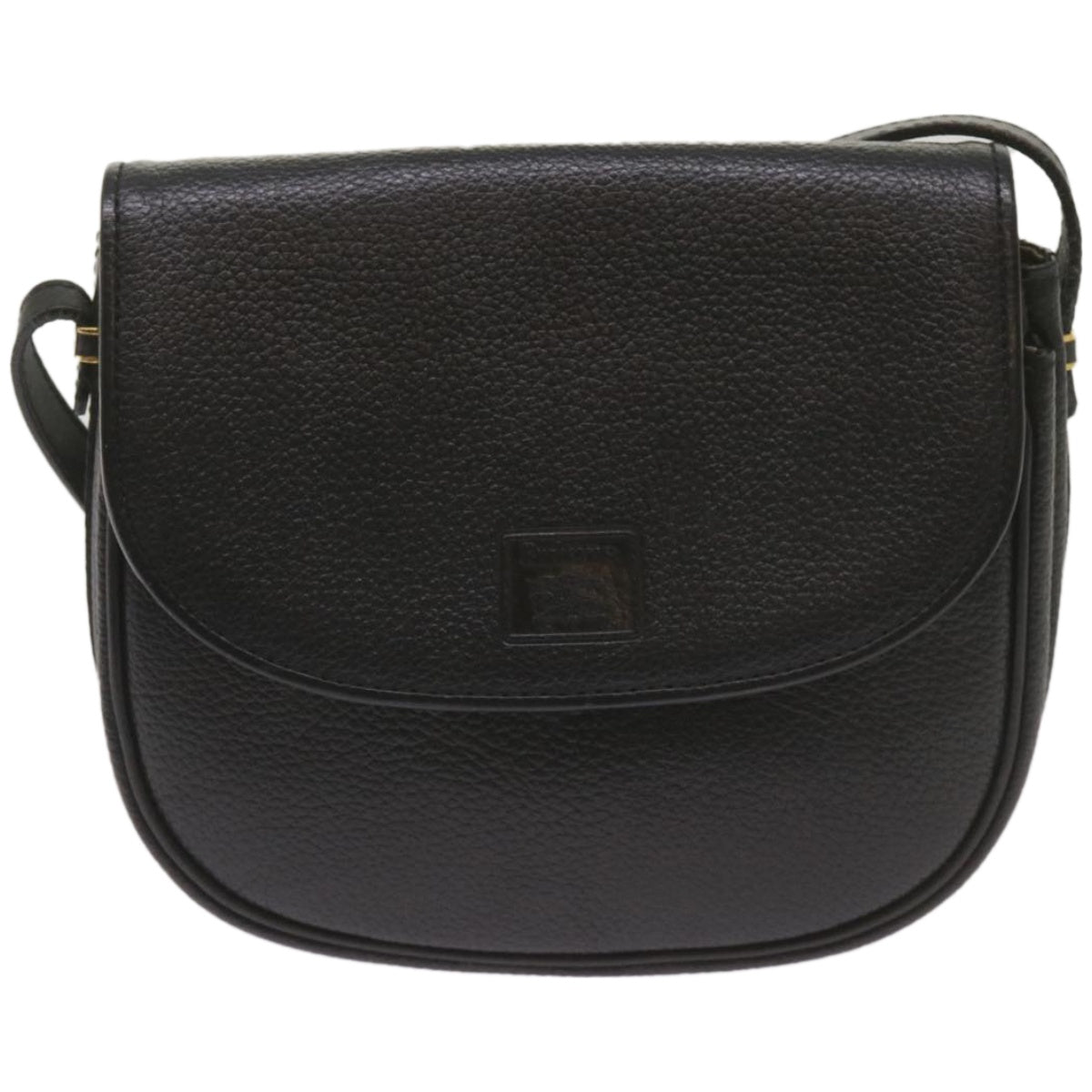 Burberrys Shoulder Bag Leather Black Auth ep3585
