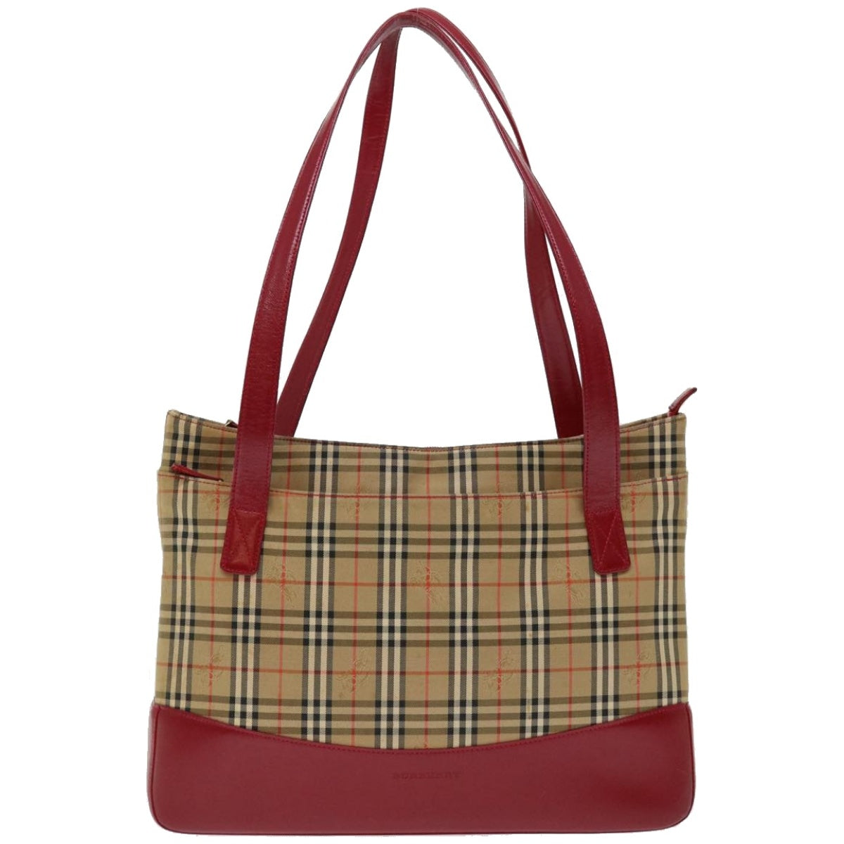 BURBERRY Nova Check Tote Bag Canvas Beige Auth ep3587