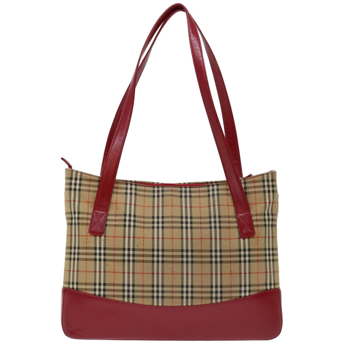 BURBERRY Nova Check Tote Bag Canvas Beige Auth ep3587 - 0