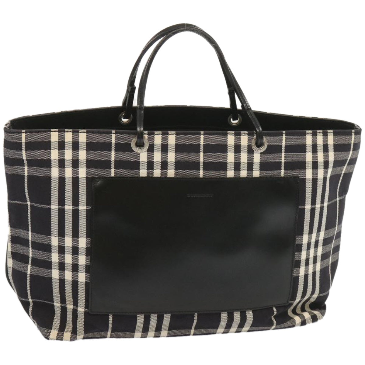 BURBERRY Nova Check Tote Bag Canvas Black Auth ep3600