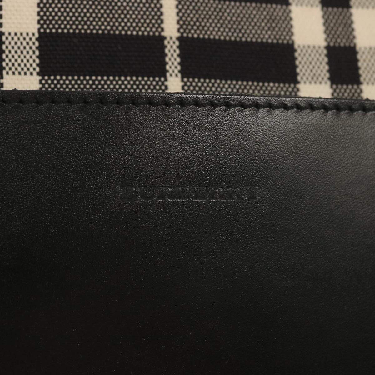 BURBERRY Nova Check Tote Bag Canvas Black Auth ep3600