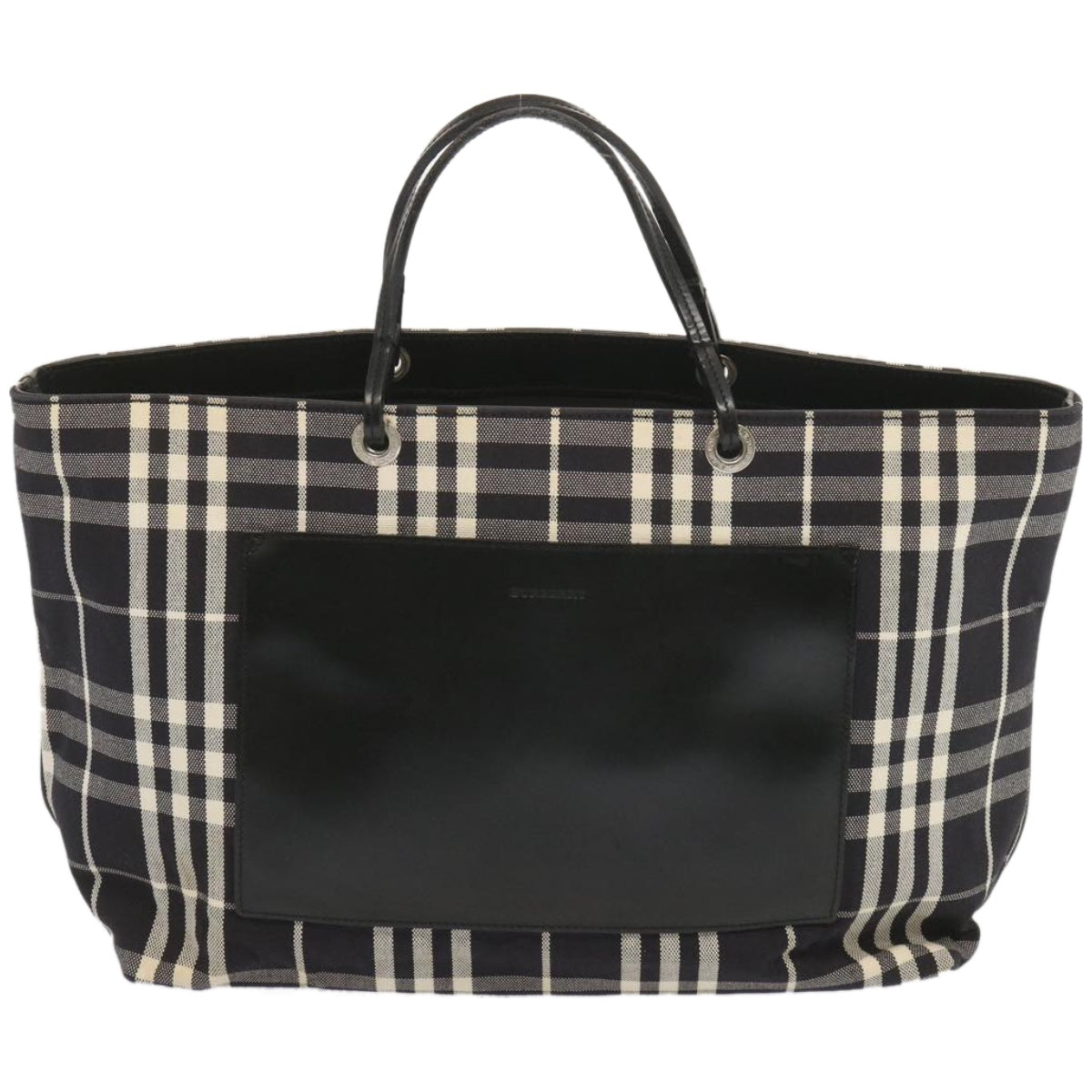 BURBERRY Nova Check Tote Bag Canvas Black Auth ep3600