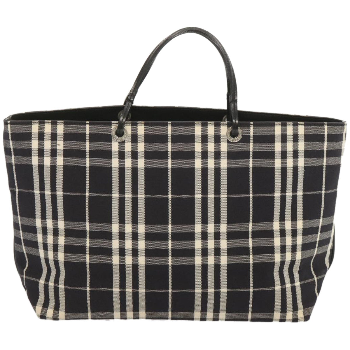 BURBERRY Nova Check Tote Bag Canvas Black Auth ep3600 - 0