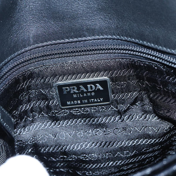 PRADA Shoulder Bag Leather Black Auth ep3608