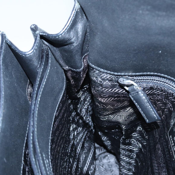 PRADA Shoulder Bag Leather Black Auth ep3608