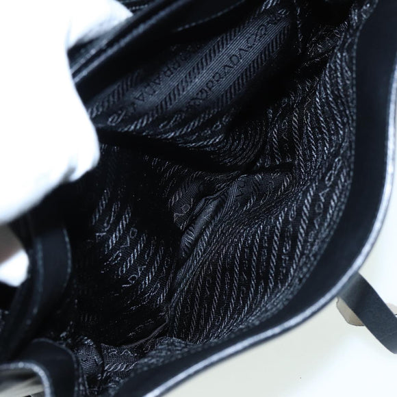 PRADA Shoulder Bag Leather Black Auth ep3608
