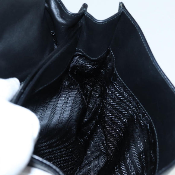PRADA Shoulder Bag Leather Black Auth ep3608
