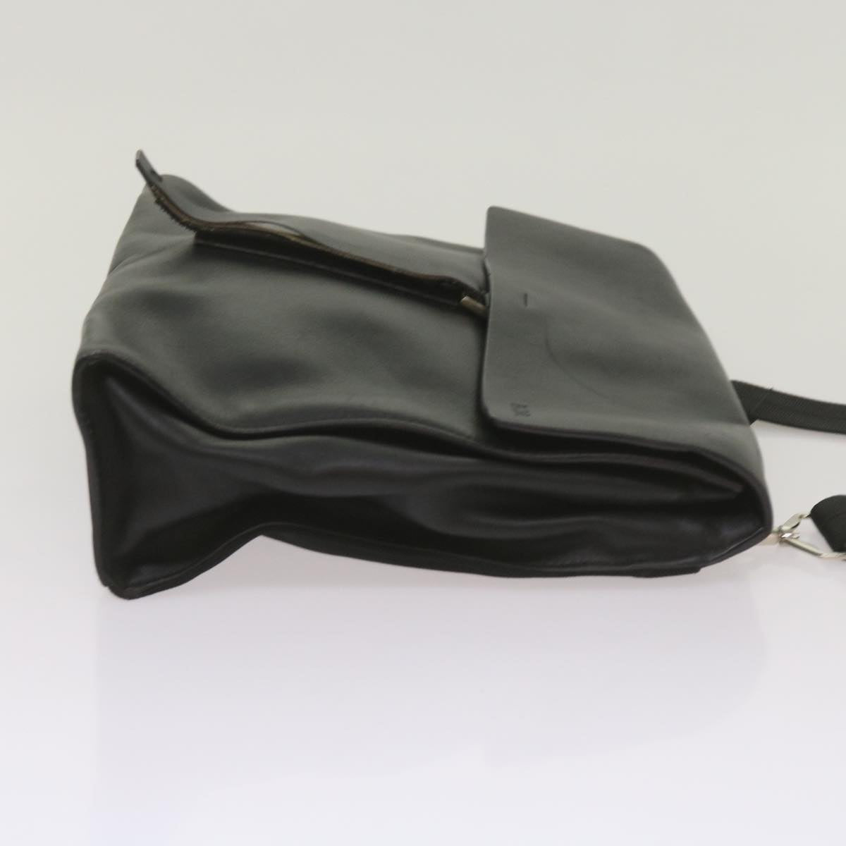 PRADA Shoulder Bag Leather Black Auth ep3608