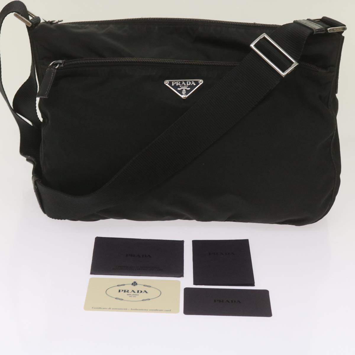 PRADA Shoulder Bag Nylon Black Auth ep3611