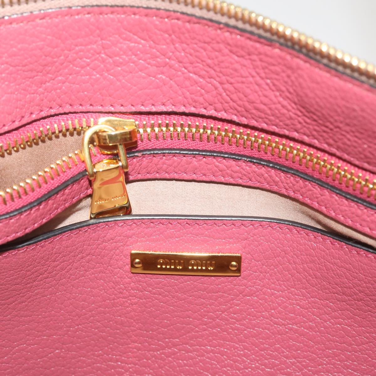 Miu Miu Hand Bag Leather 2way Pink Auth ep3612