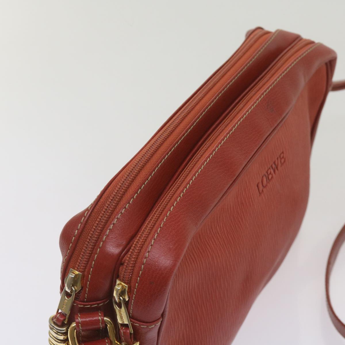 LOEWE Shoulder Bag Leather Red Auth ep3619