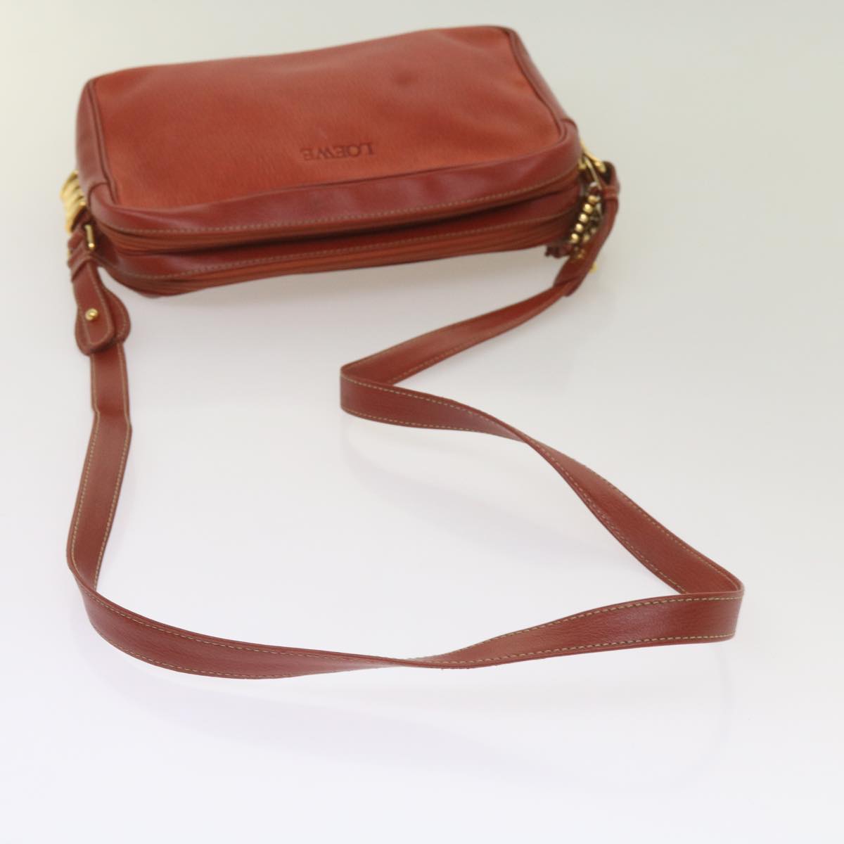 LOEWE Shoulder Bag Leather Red Auth ep3619