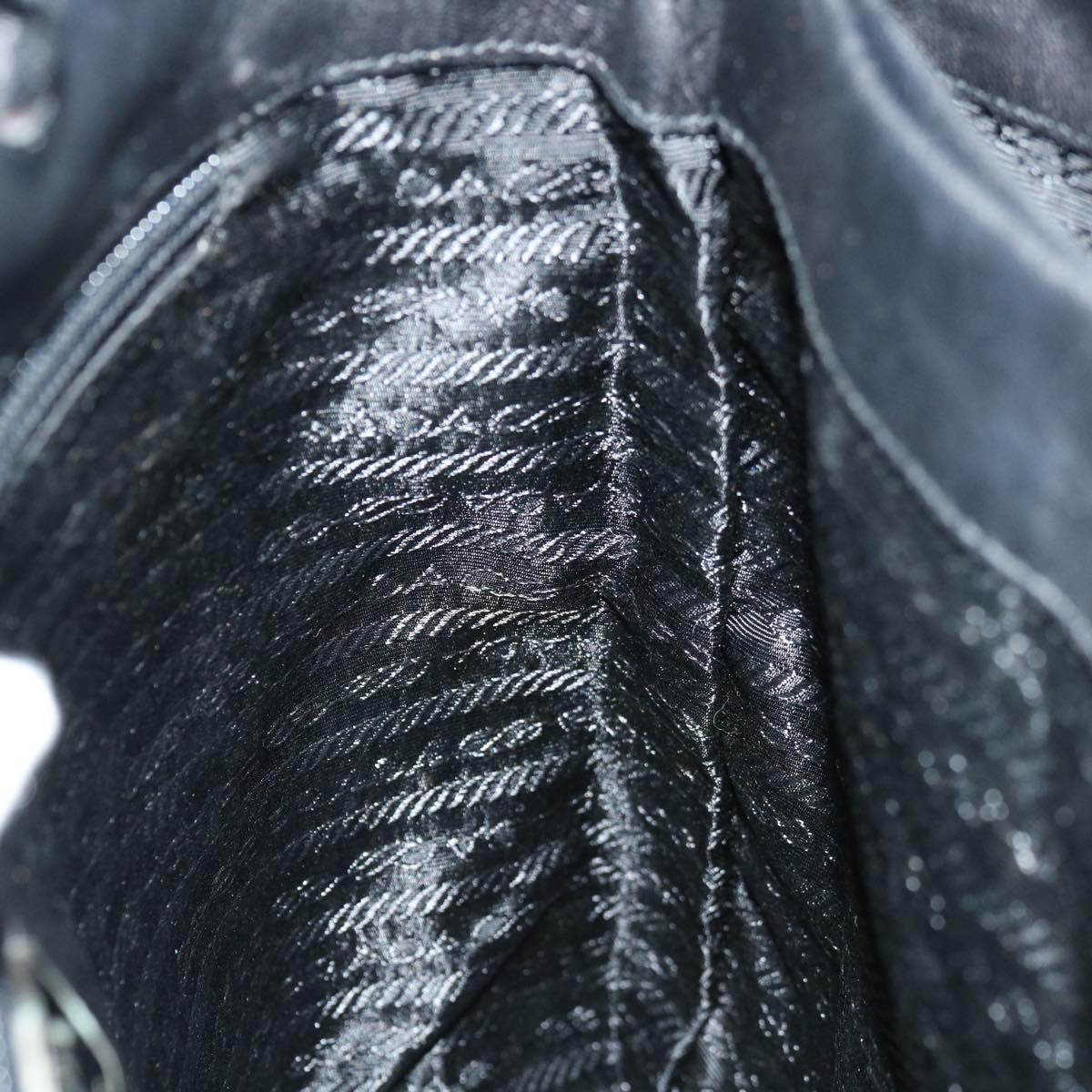 PRADA Tote Bag Leather Black Auth ep3624