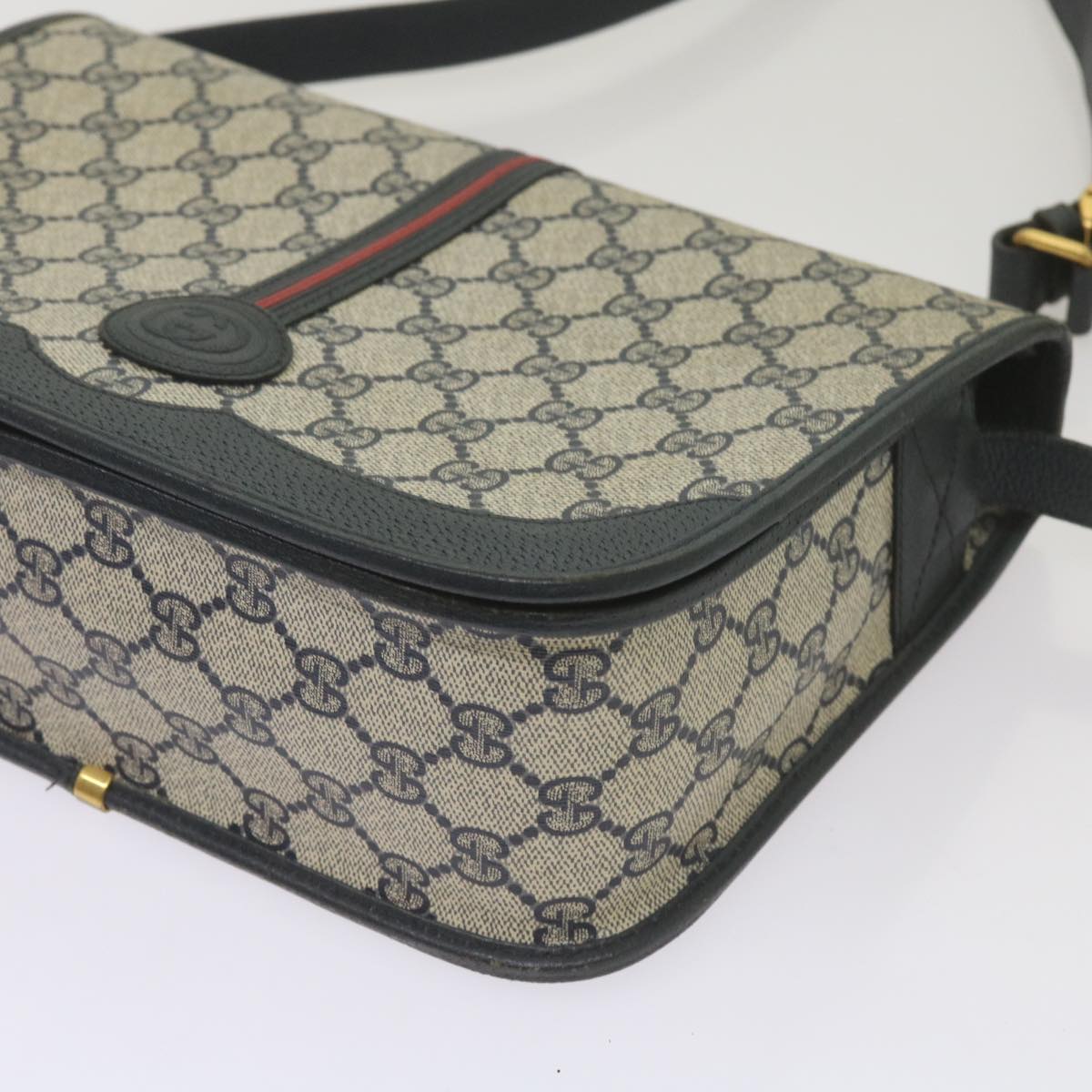 GUCCI GG Supreme Shoulder Bag PVC Navy 001 113 0551 Auth ep3630