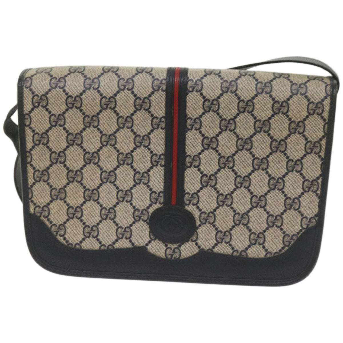 GUCCI GG Supreme Shoulder Bag PVC Navy 001 113 0551 Auth ep3630