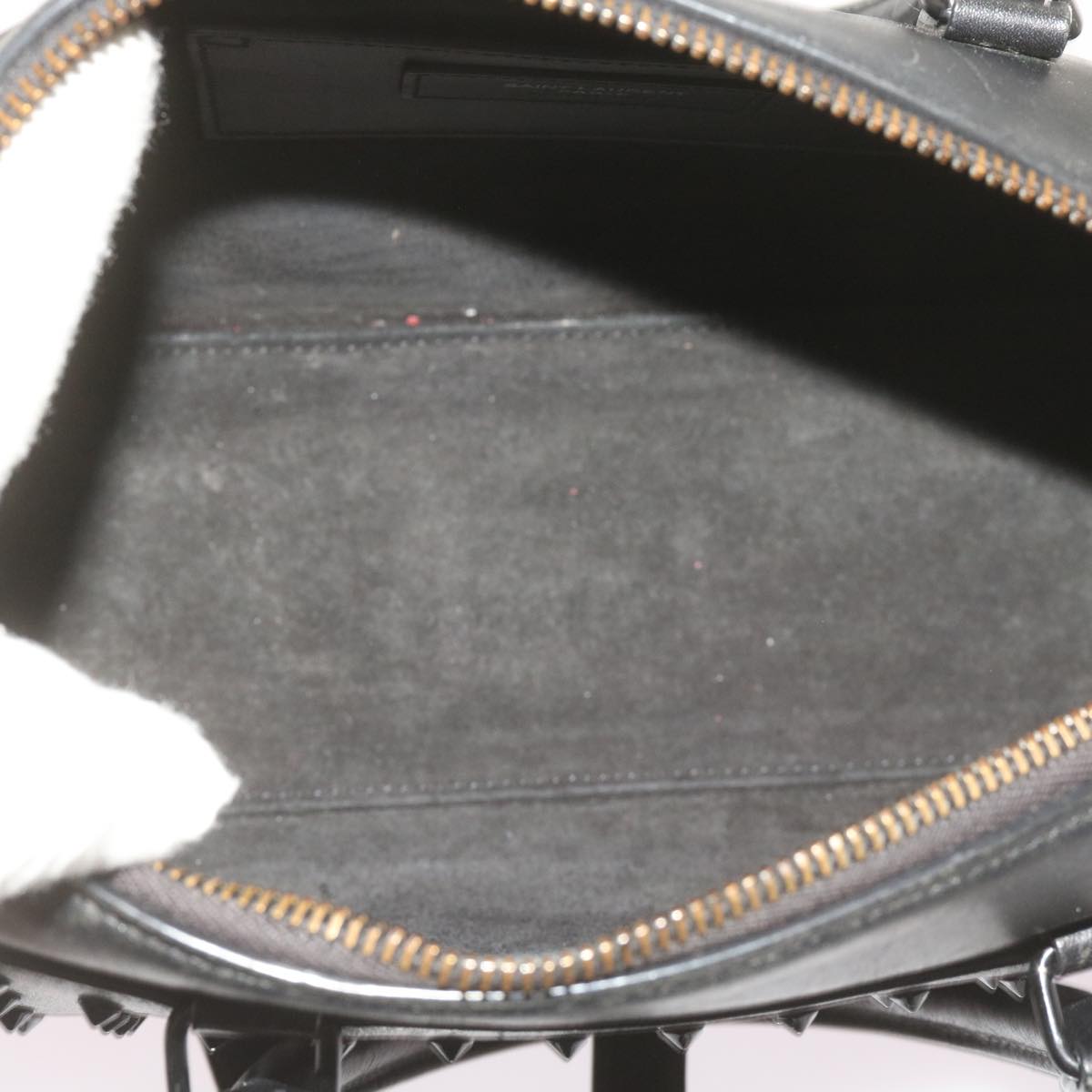 SAINT LAURENT Hand Bag Leather 2way Black Auth ep3637