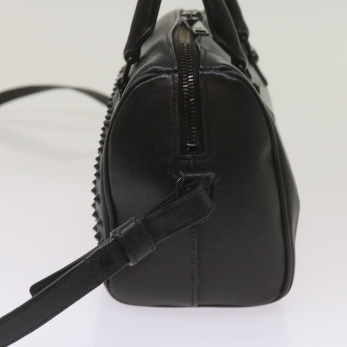 SAINT LAURENT Hand Bag Leather 2way Black Auth ep3637