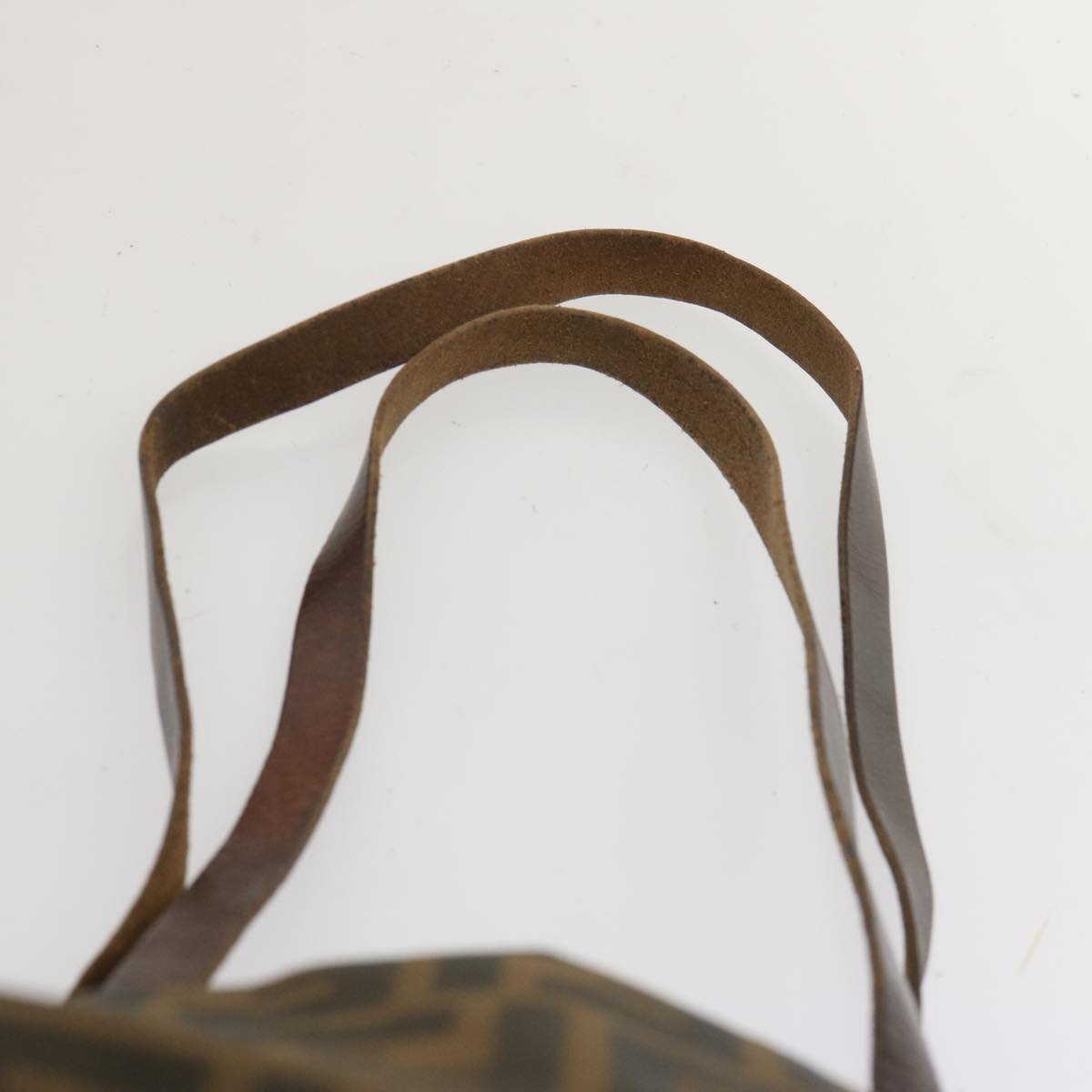 FENDI Zucca Canvas Tote Bag Black Brown Auth ep3655