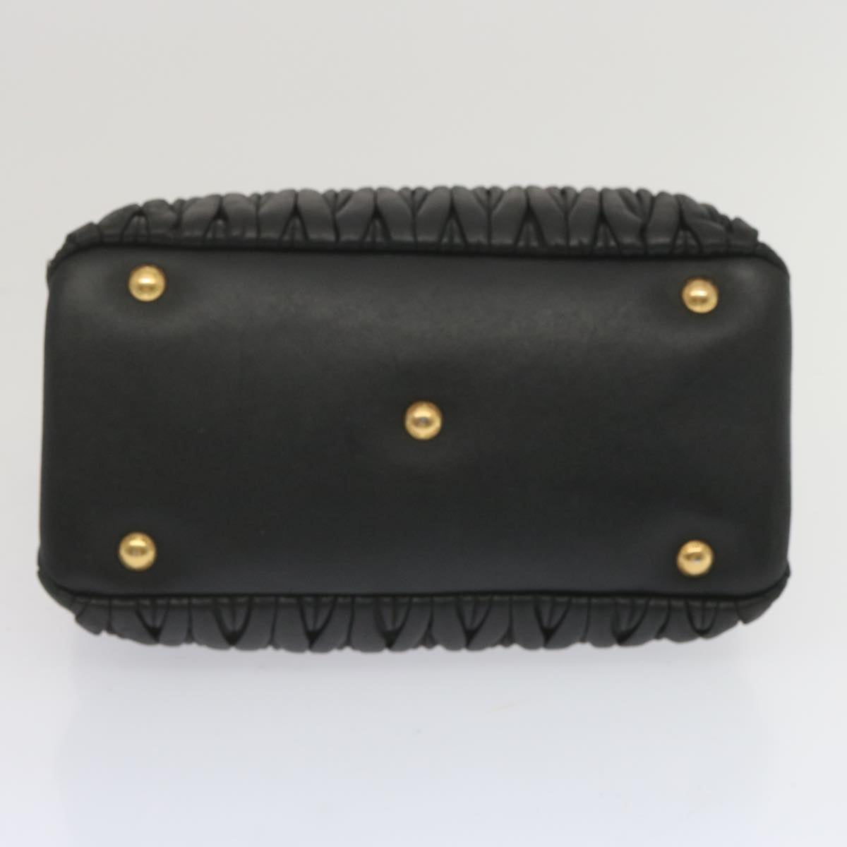Miu Miu Materasse Hand Bag Leather Black Auth ep3658