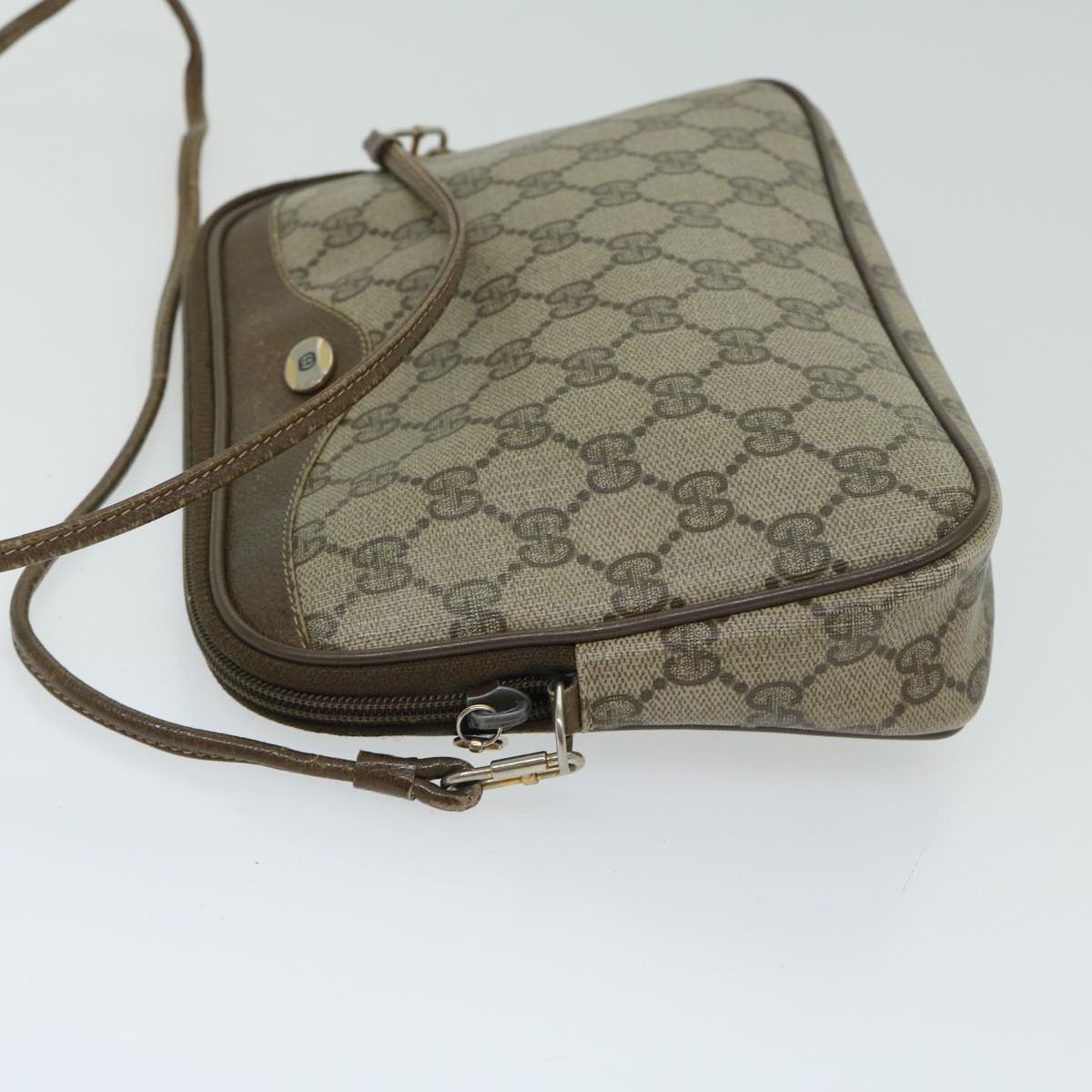 GUCCI GG Supreme Shoulder Bag PVC Beige 97 02 068 Auth ep3662