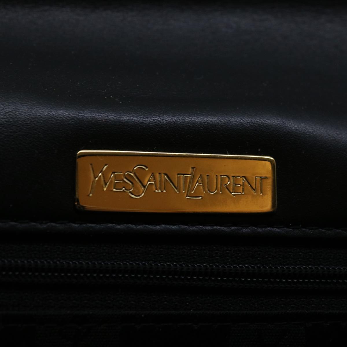 SAINT LAURENT Clutch Bag Leather Black Auth ep3667